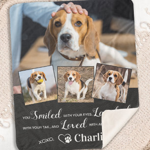 Personalised 4 Photo Remembrance Poem Pet Memorial Sherpa Blanket