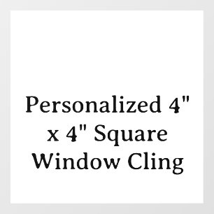 Personalised 4" x 4" Square Window Cling