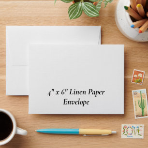 Personalised 4" x 6" Linen Paper Envelope