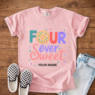 Personalised 4th Birthday Kids Four Ever Sweet Toddler T-Shirt