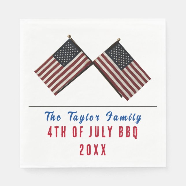 Personalised 4th of July American Flag Napkin (Front)