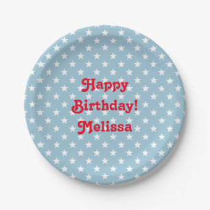 Personalised 4th of July Birthday party plates