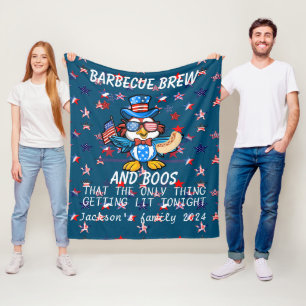 Personalised 4th of July funny saying  Fleece Blanket