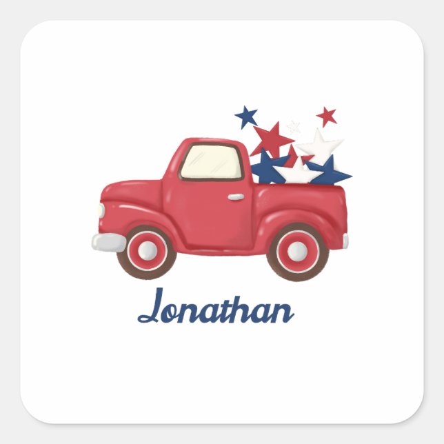 Personalised 4th of July Pick Up Stickers (Front)