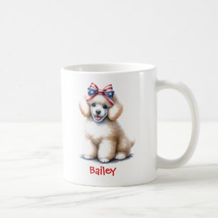 Personalised 4th of July Poodle Mug
