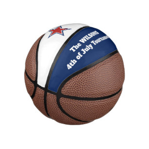 Personalised 4th of July/Red Star Mini Basketball