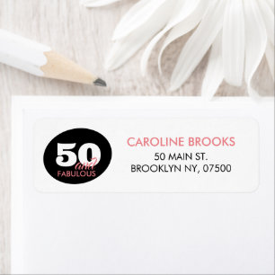 Personalised 50 and Fabulous Birthday address Return Address Label