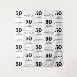 Personalised 50 and Fabulous Birthday Backdrop Tapestry