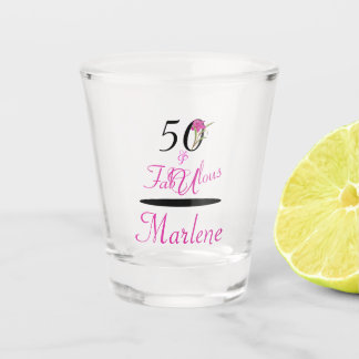 Personalised 50 and Fabulous Birthday  Shot Glass