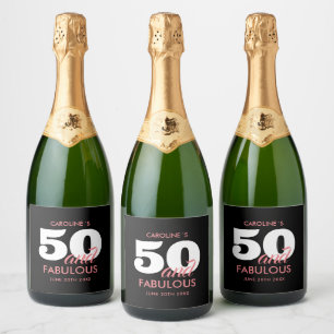 Personalised 50 And Fabulous Birthday Sparkling Wine Label