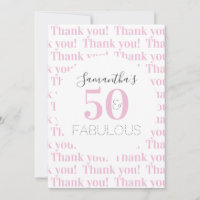 Personalised 50 and fabulous Modern Pink