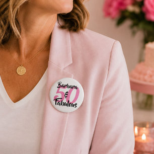 Personalised 50 & Fabulous Birthday Button Pin