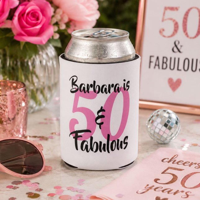 Personalised 50 & Fabulous Birthday Can Coolers (Creator Uploaded)