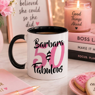 Personalised 50 & Fabulous Birthday Coffee Mug