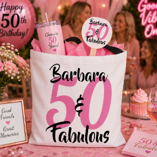 Personalised 50 & Fabulous Birthday Tote Bag