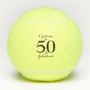 Personalised 50 & Fabulous Tennis Ball