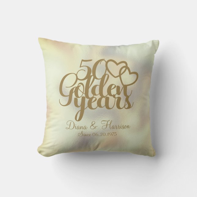 Personalised 50 Golden Years Anniversary  Cushion (Front)