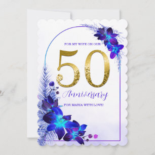 Personalised 50th Anniversary Cards for Wife