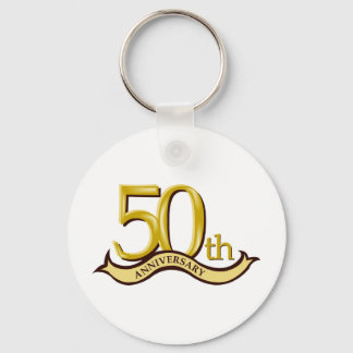 Personalised 50th Anniversary Gift Key Ring