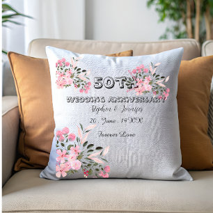 Personalised 50th Anniversary golden Wedding Cushion