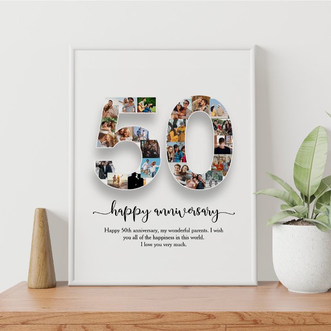 Personalised 50th Anniversary Photo Collage Poster (Creator Uploaded)