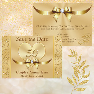 Personalised 50th Anniversary Save the Date Cards