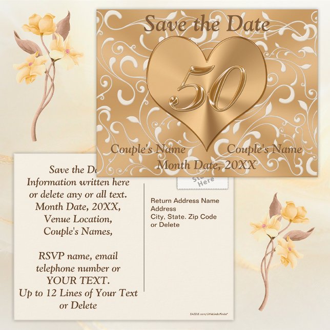 Personalised 50th Anniversary Save the Date Cards (Creator Uploaded)