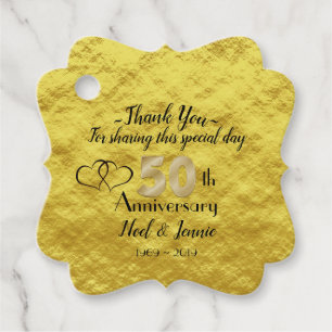Personalised 50th Anniversary Thank You Favour Tags