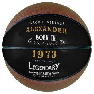 Personalised 50th Birthday 1973 Monogram Legendary Basketball