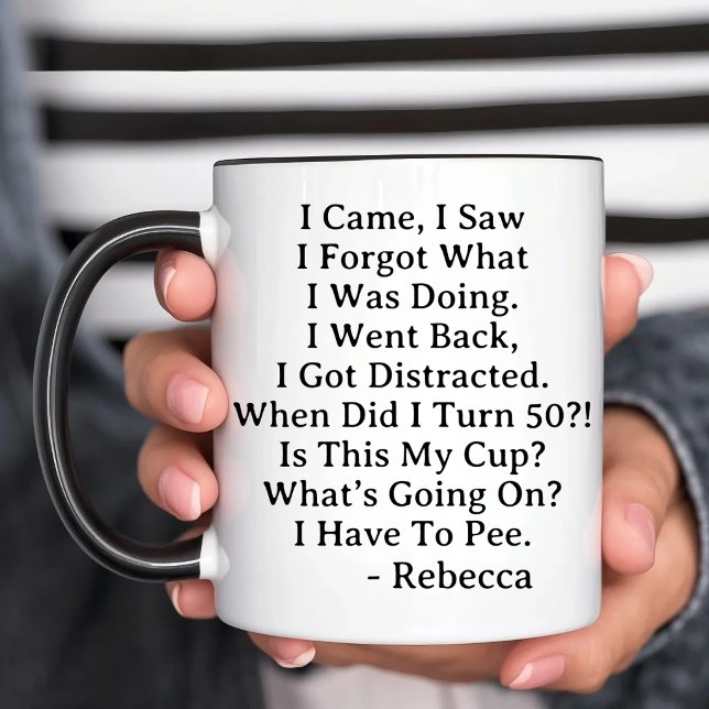 Personalised 50th Birthday Celebration Two-Tone Coffee Mug (Creator Uploaded)