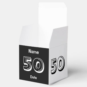 Personalised 50th Birthday Favour Boxes Black