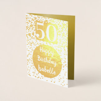Personalised 50th Birthday Gold Card