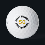 Personalised 50th Birthday Golf Balls<br><div class="desc">Custom Name Milestone Gift. Celebrate a golfer’s milestone in style with this personalised 50th birthday golf ball! Featuring bold “50” lettering and a customisable name encircling it, this unique golf ball makes a memorable gift or party favour for any golf enthusiast hitting the big 5-0. Ideal for birthday tournaments, golf-themed...</div>