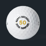 Personalised 50th Birthday Golf Balls<br><div class="desc">Custom Name Milestone Gift. Celebrate a golfer’s milestone in style with this personalised 50th birthday golf ball! Featuring bold “50” lettering and a customisable name encircling it, this unique golf ball makes a memorable gift or party favour for any golf enthusiast hitting the big 5-0. Ideal for birthday tournaments, golf-themed...</div>