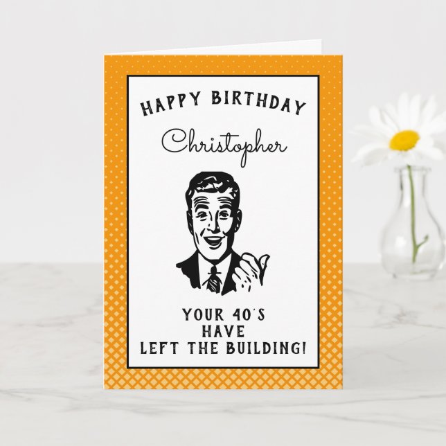 Personalised 50th Birthday Over The Hill Funny Card (Small Plant)
