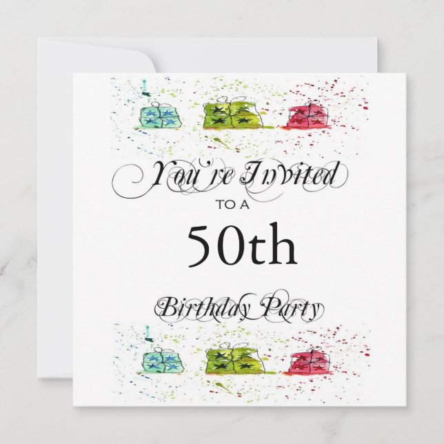 Personalised 50th Birthday Party Invitations (Front)