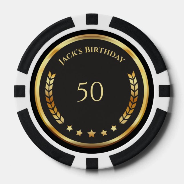 Personalised 50th Birthday Poker Chips (Front)