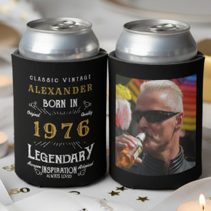 Personalised 50th Birthday Vintage Photo Keepsake Can Cooler