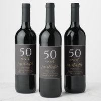 Personalised 50th Birthday Wine Labels