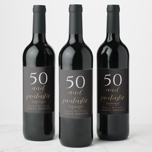 Personalised 50th Birthday Wine Labels (Bottles)