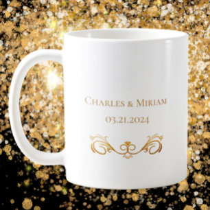 Personalised 50th Golden Anniversary Gift Favour Coffee Mug