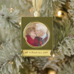 Personalised 50th Golden Wedding Anniversary Gold Plated Banner Ornament<br><div class="desc">Personalise it with your own photo and text,  perfect for a 50th Golden Wedding Anniversary gift keepsake for couples or add any photo for your special occasion. Customise it to adjust text colour,  font and font size.</div>
