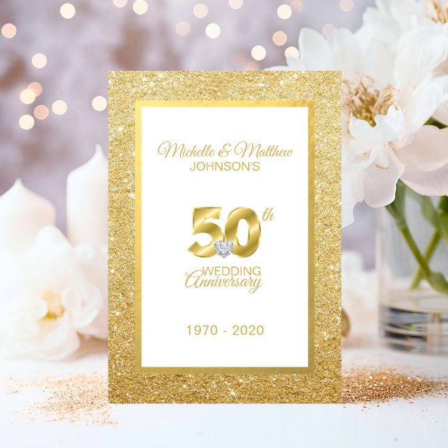Personalised 50th Golden Wedding Anniversary Invitation (Personalized 50th Golden Wedding Anniversary Invitation)