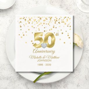 Personalised 50th Golden Wedding Anniversary Napkin
