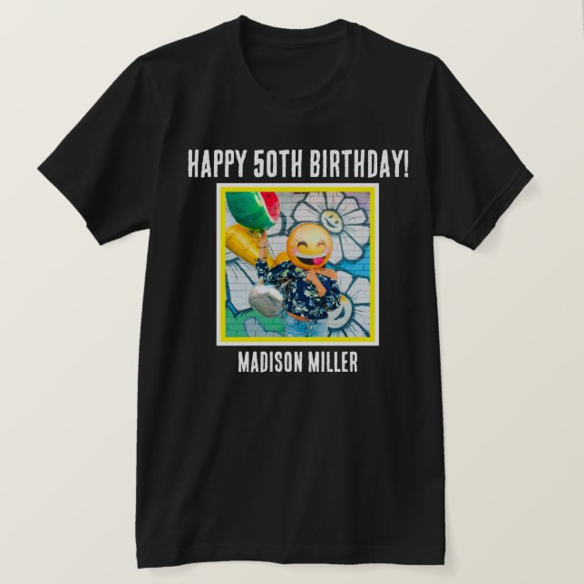 Personalised 50th Milestone Birthday T-Shirt (Design Front)