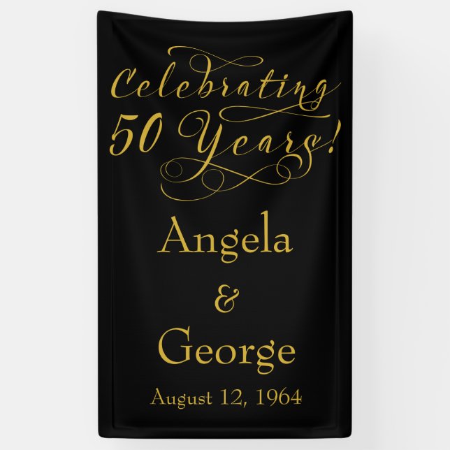 Personalised 50th Wedding Anniversary Banner (Vertical)