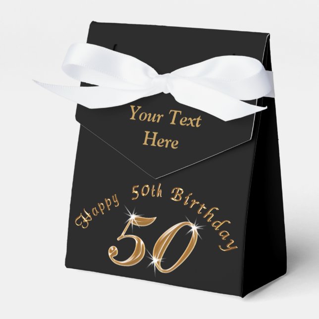 Personalised 50th Wedding Anniversary Favour Boxes (Front Side)