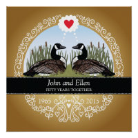 Personalised 50th Wedding Anniversary, Geese