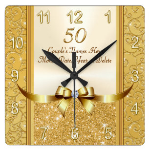 Personalised 50th Wedding Anniversary Gifts, Clock