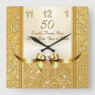 Personalised 50th Wedding Anniversary Gifts, Clock